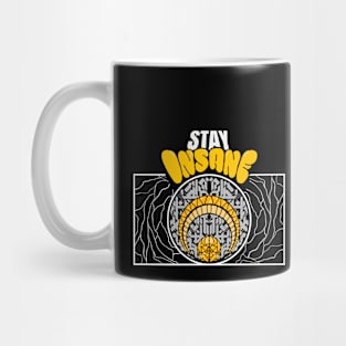 Stay Insane typography with abstract line art calligraphy style Mug